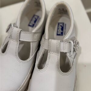 Keds White Dress Shoes with T-Strap Design